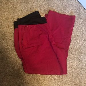 Wine colored yoga scrub pants. Purple Label